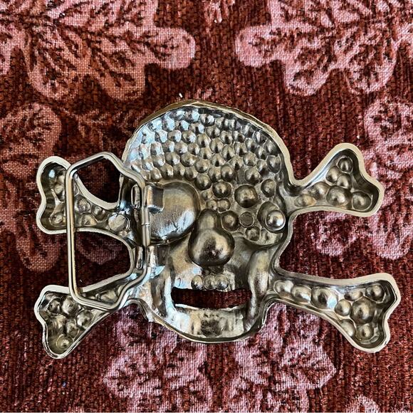 Bling Skull Crossbones Belt Buckle Emerald Green Bling - Picture 10 of 10